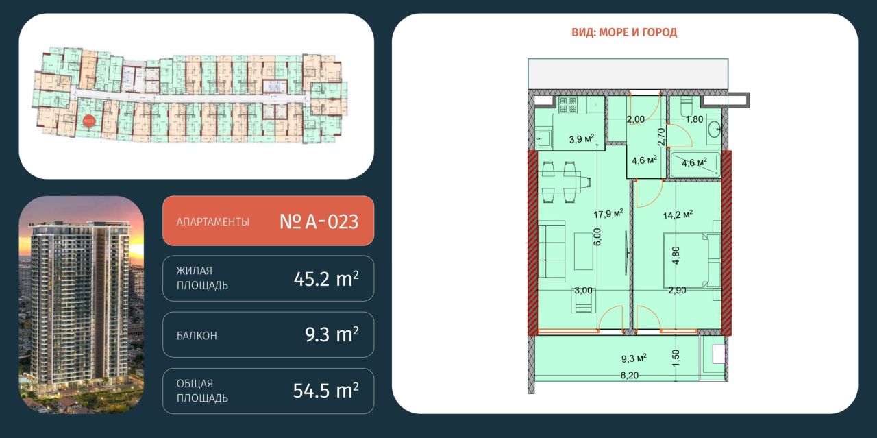Квартира в Батуми, Грузия, 55 м² - фото 2