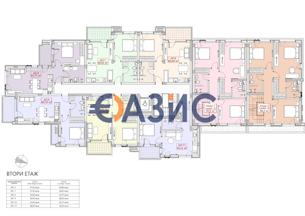 Апартаменты в Несебре, Болгария, 62.8 м² - фото 15