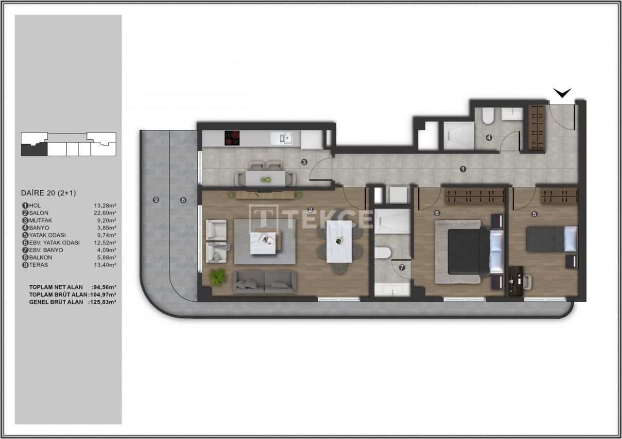 Апартаменты в Стамбуле, Турция, 91 м² - фото 18