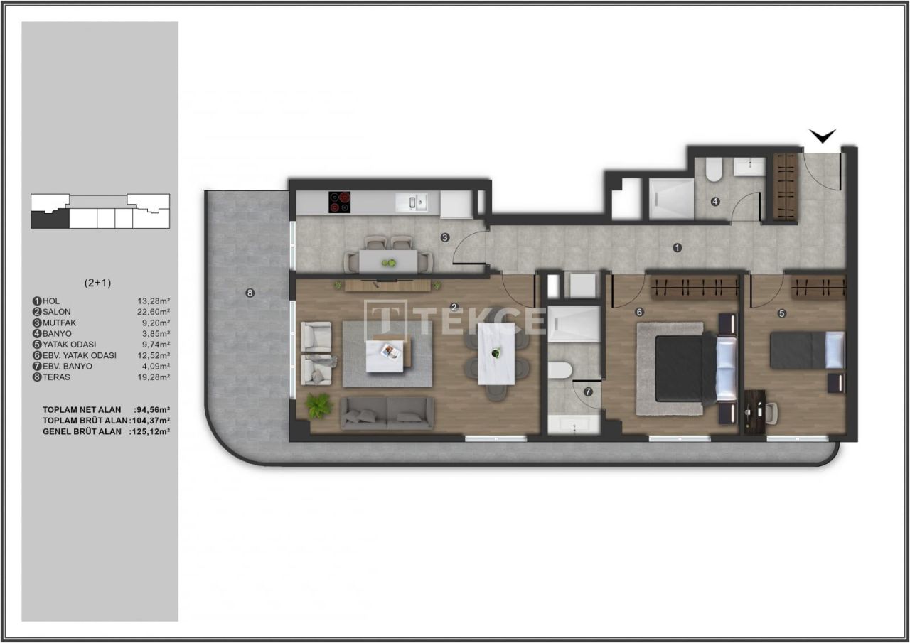 Апартаменты в Стамбуле, Турция, 91 м² - фото 19