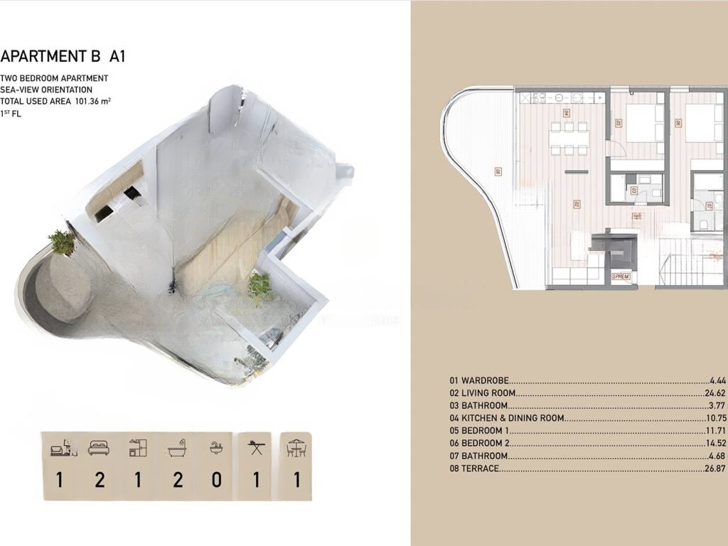 Квартира в Опатии, Хорватия, 101 м² - фото 7