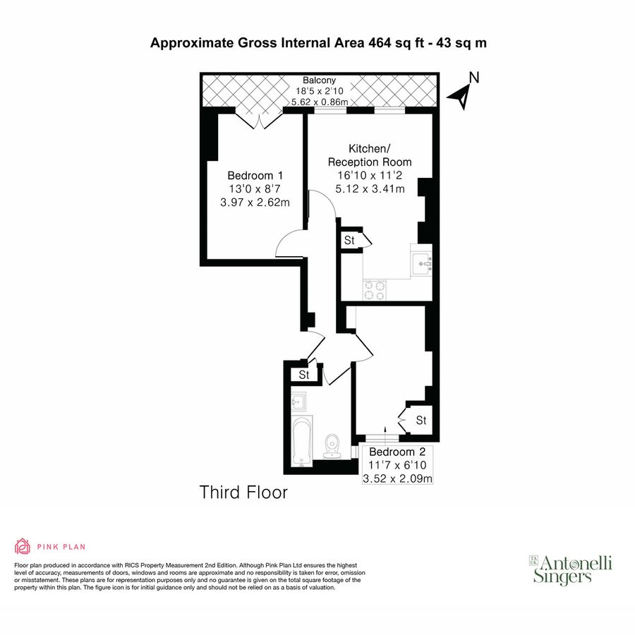 Квартира в Лондоне, Великобритания, 43 м² - фото 18