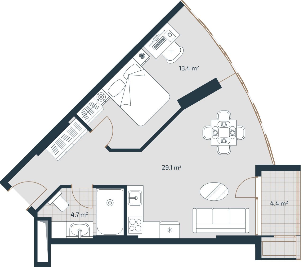 Квартира в Батуми, Грузия, 51.6 м² - фото 4