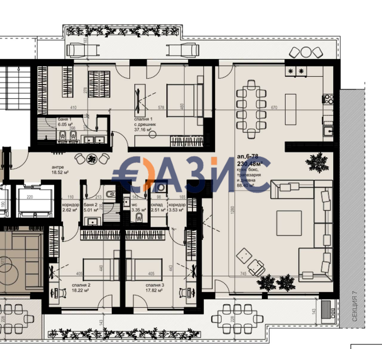 Апартаменты в Бургасе, Болгария, 266.6 м² - фото 13
