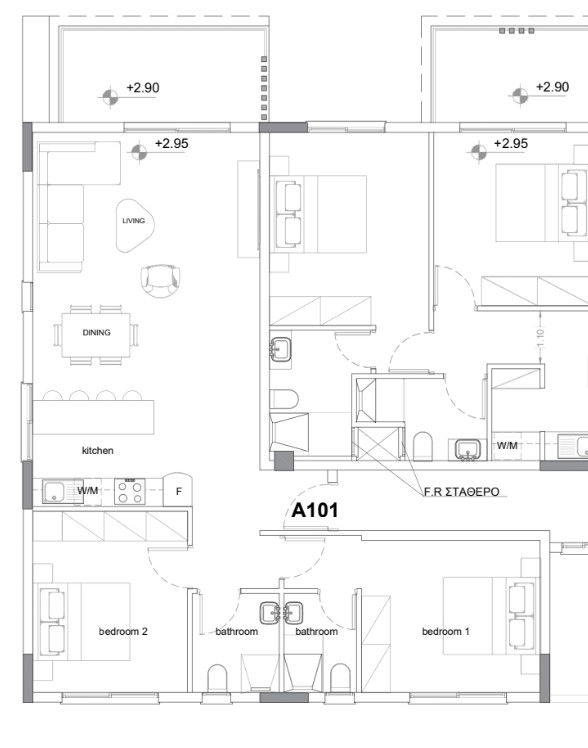 Апартаменты в Пафосе, Кипр, 93 м² - фото 6