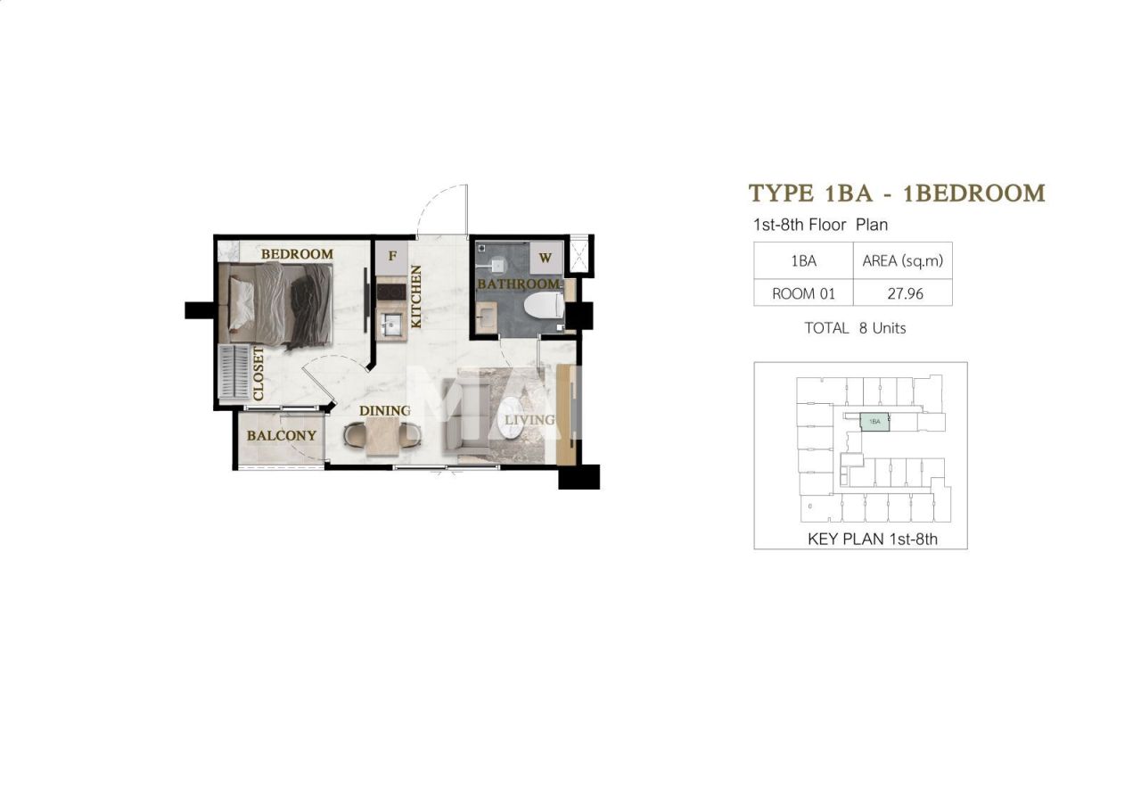 Апартаменты в Паттайе, Таиланд, 27.96 м² - фото 2