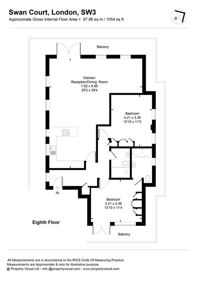 Квартира в Лондоне, Великобритания, 98 м² - фото 14