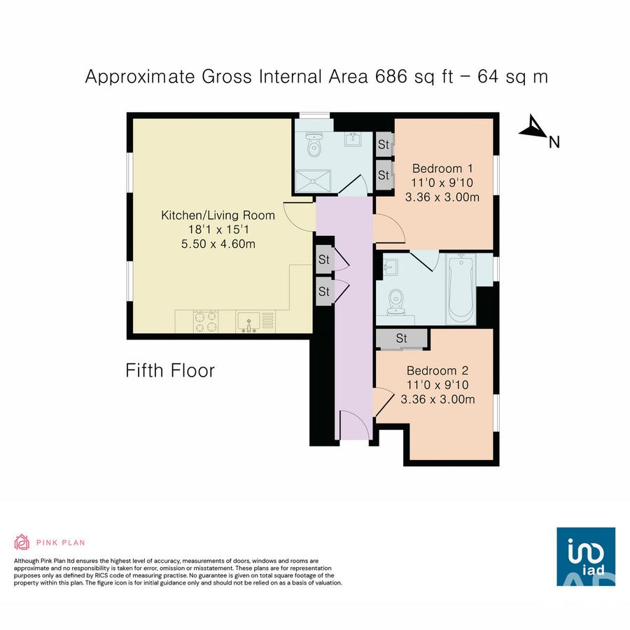 Квартира в Лондоне, Великобритания, 60 м² - фото 11