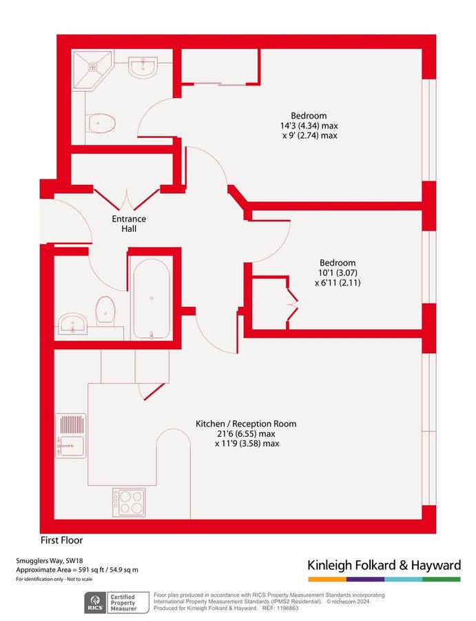 Квартира в Лондоне, Великобритания, 55 м² - фото 13
