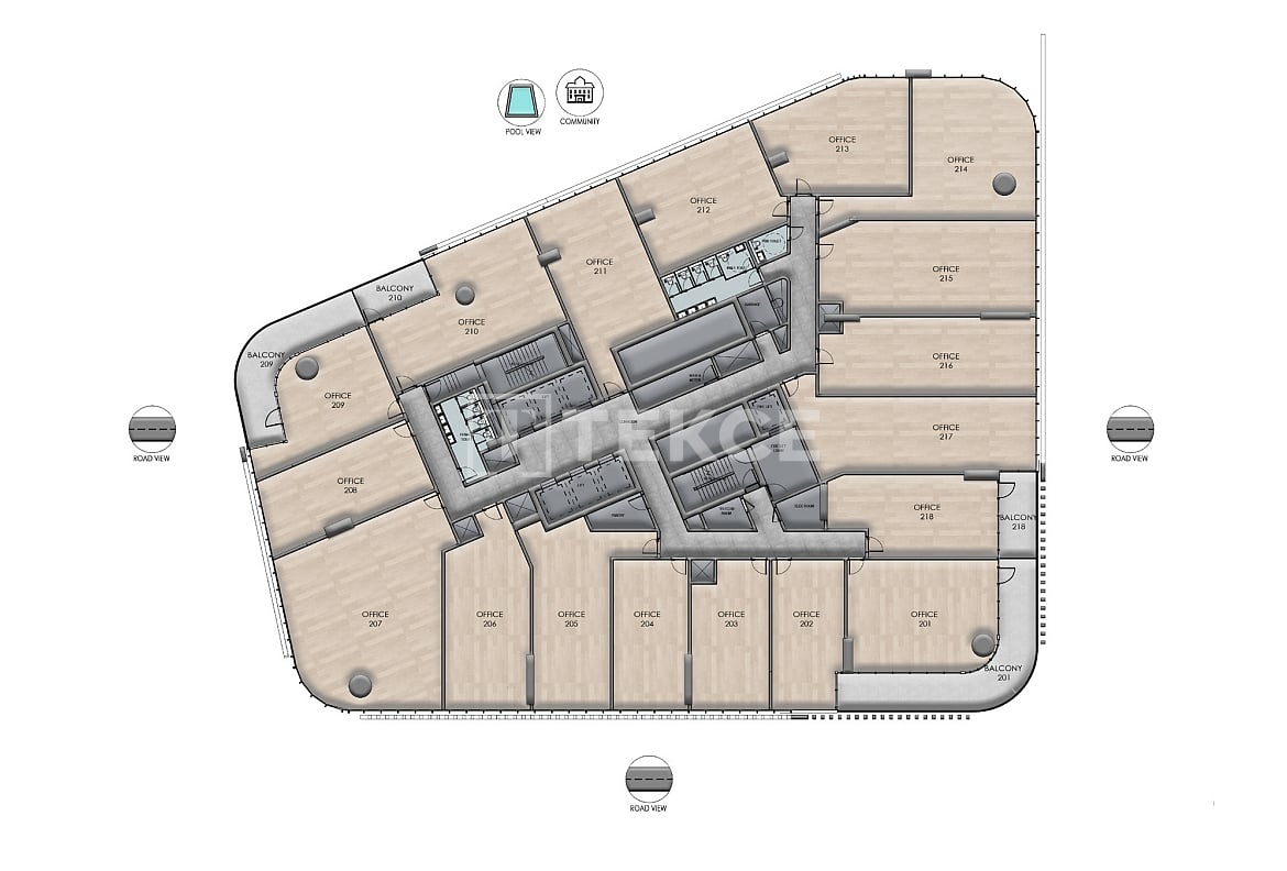 Офис Джебель-Али, ОАЭ, 57 м² - фото 17