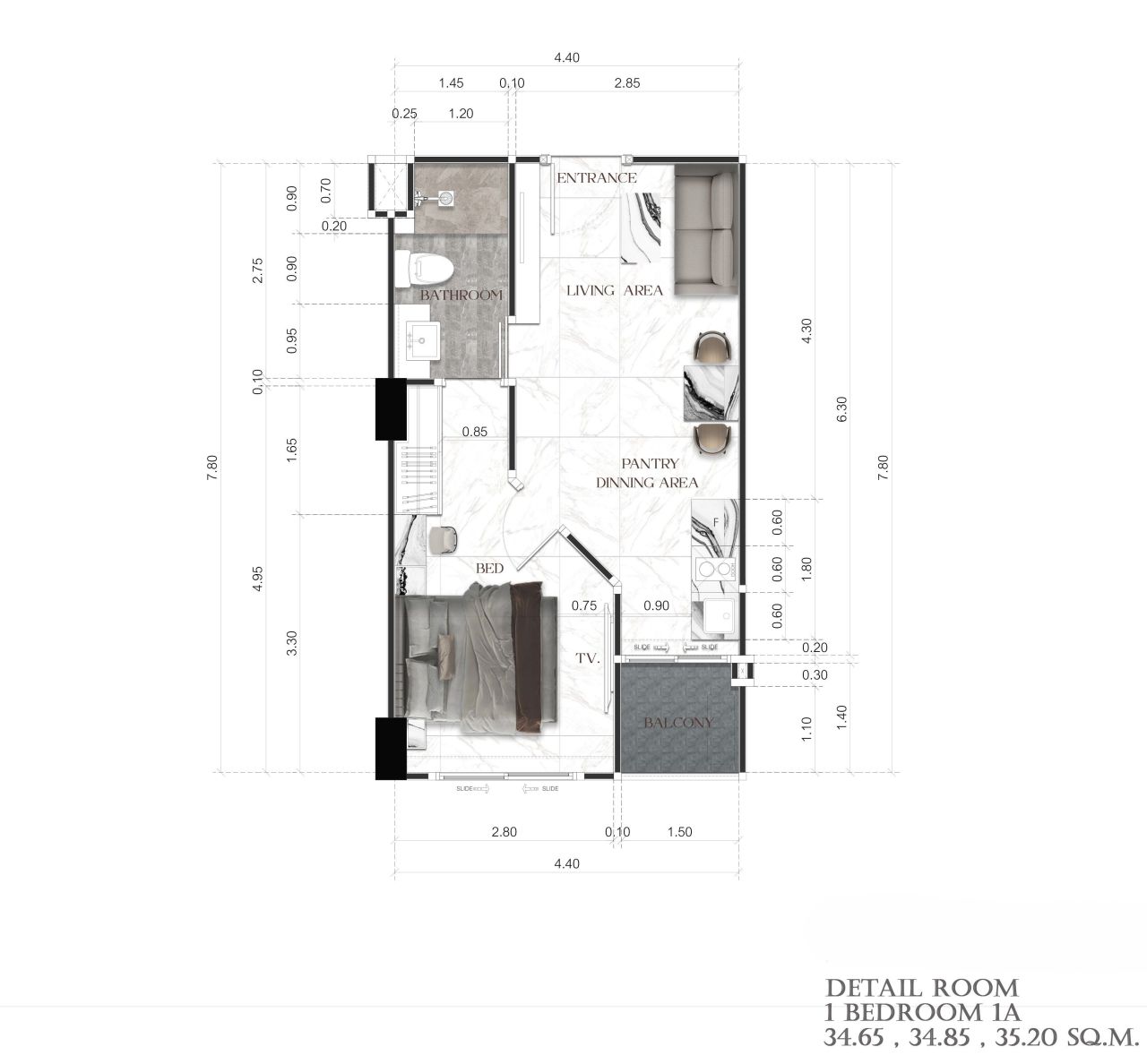Квартира в Паттайе, Таиланд, 35 м² - фото 9