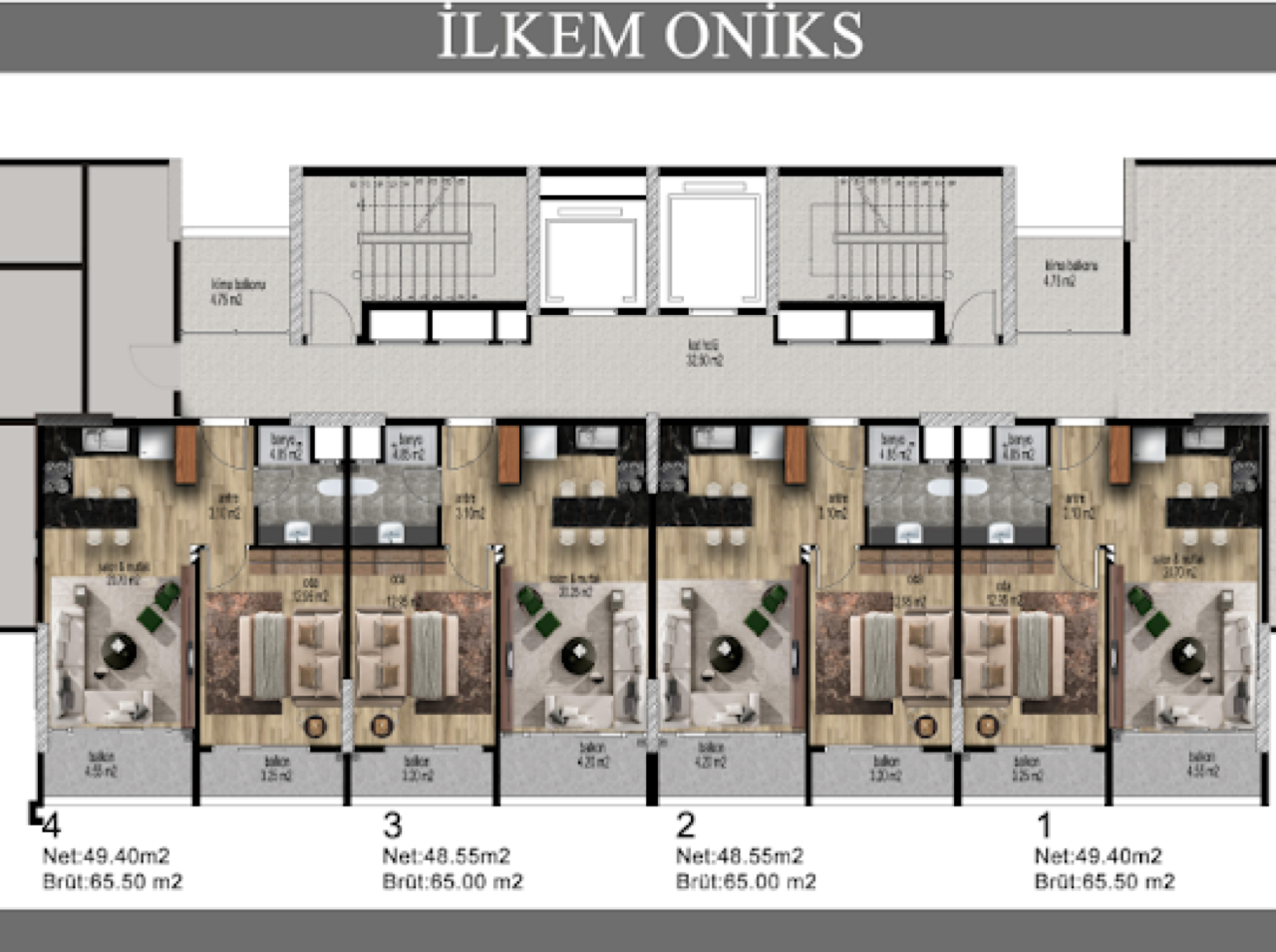 Квартира в Мерсине, Турция, 65 м² - фото 17
