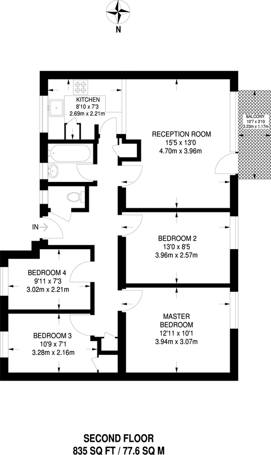 Квартира в Лондоне, Великобритания, 78 м² - фото 12