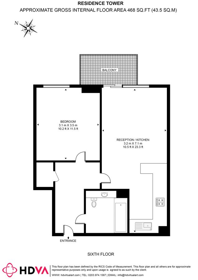 Квартира в Лондоне, Великобритания, 44 м² - фото 13