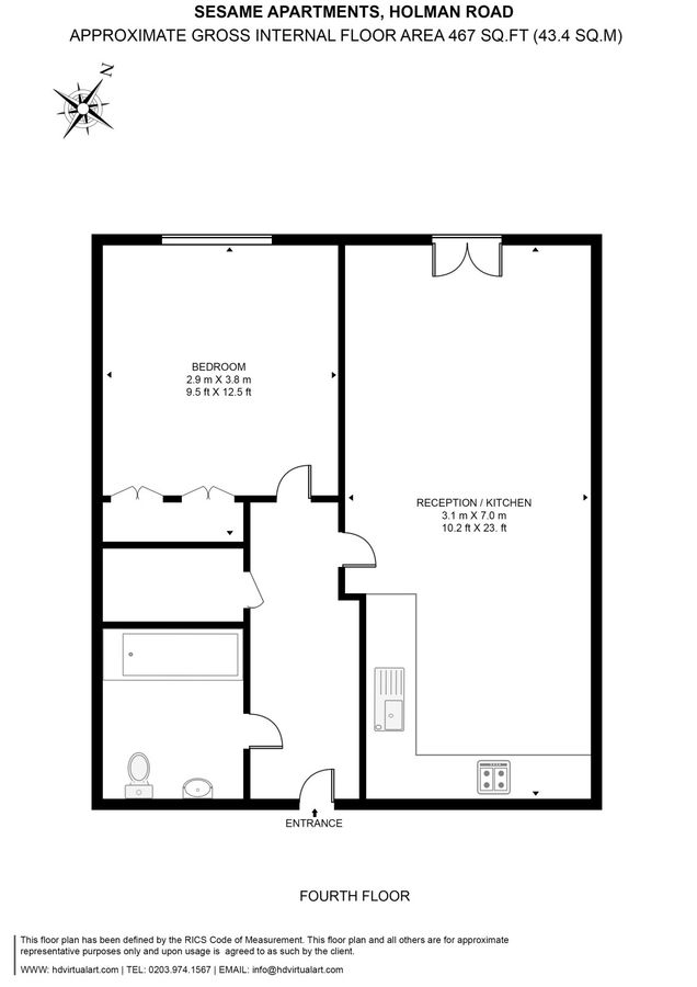 Квартира в Лондоне, Великобритания, 43 м² - фото 14