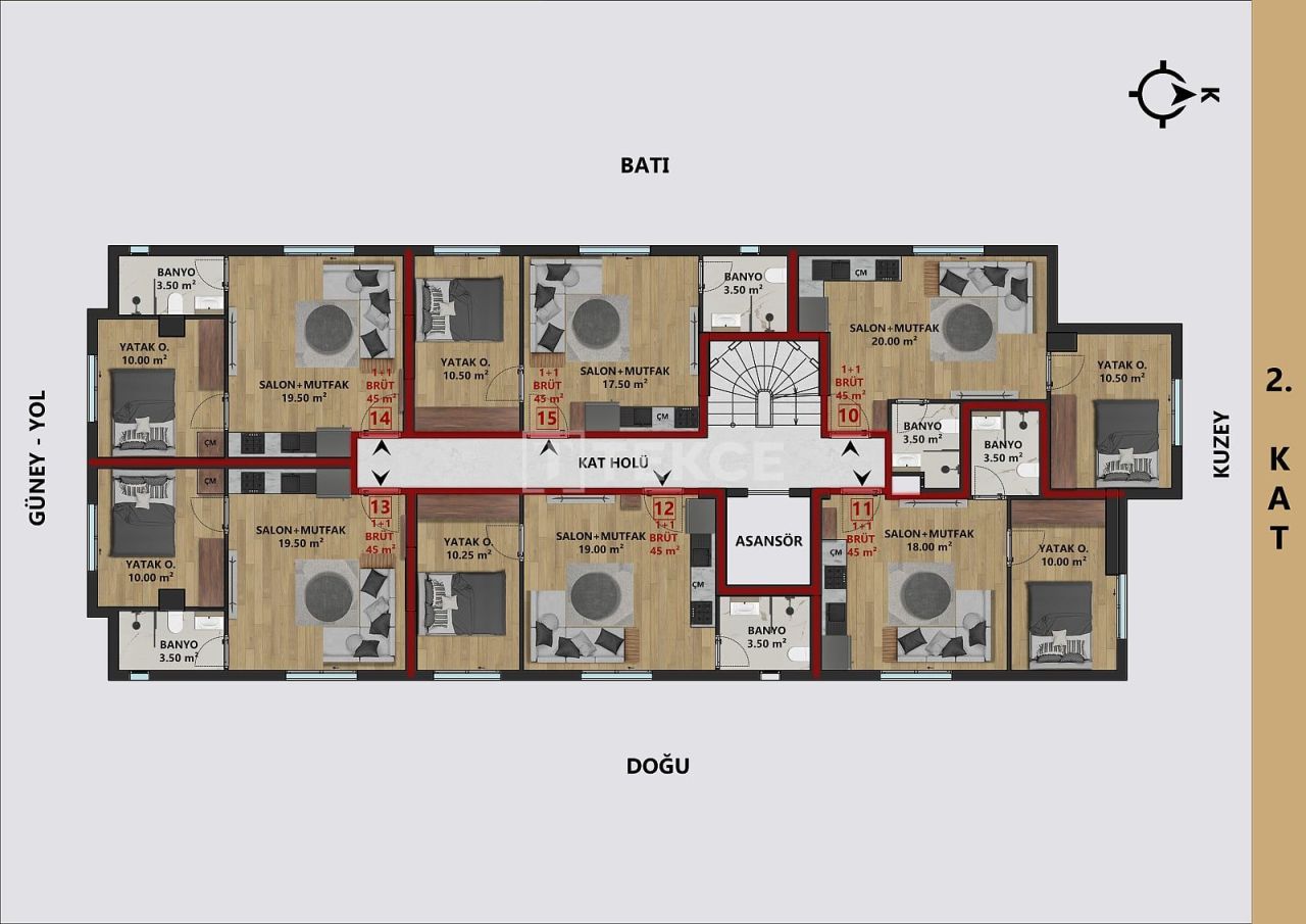 Апартаменты в Анталии, Турция, 50 м² - фото 14