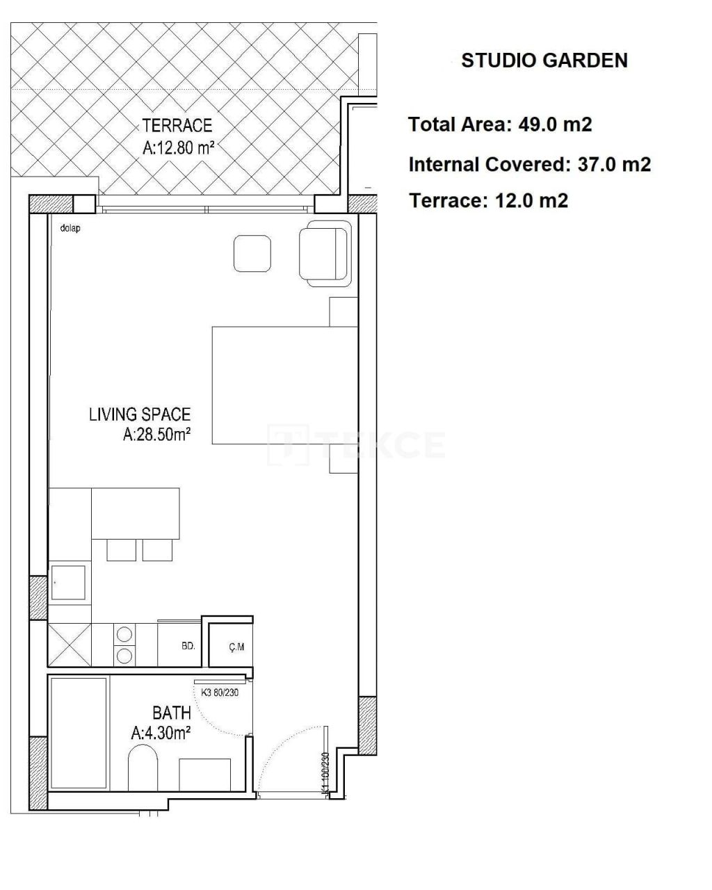 Апартаменты в Газимагусе, Кипр, 60 м² - фото 15