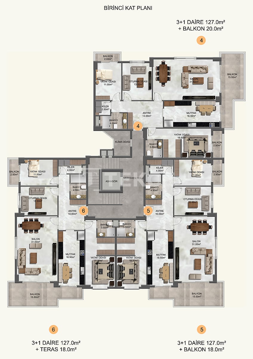 Апартаменты в Алании, Турция, 130 м² - фото 18