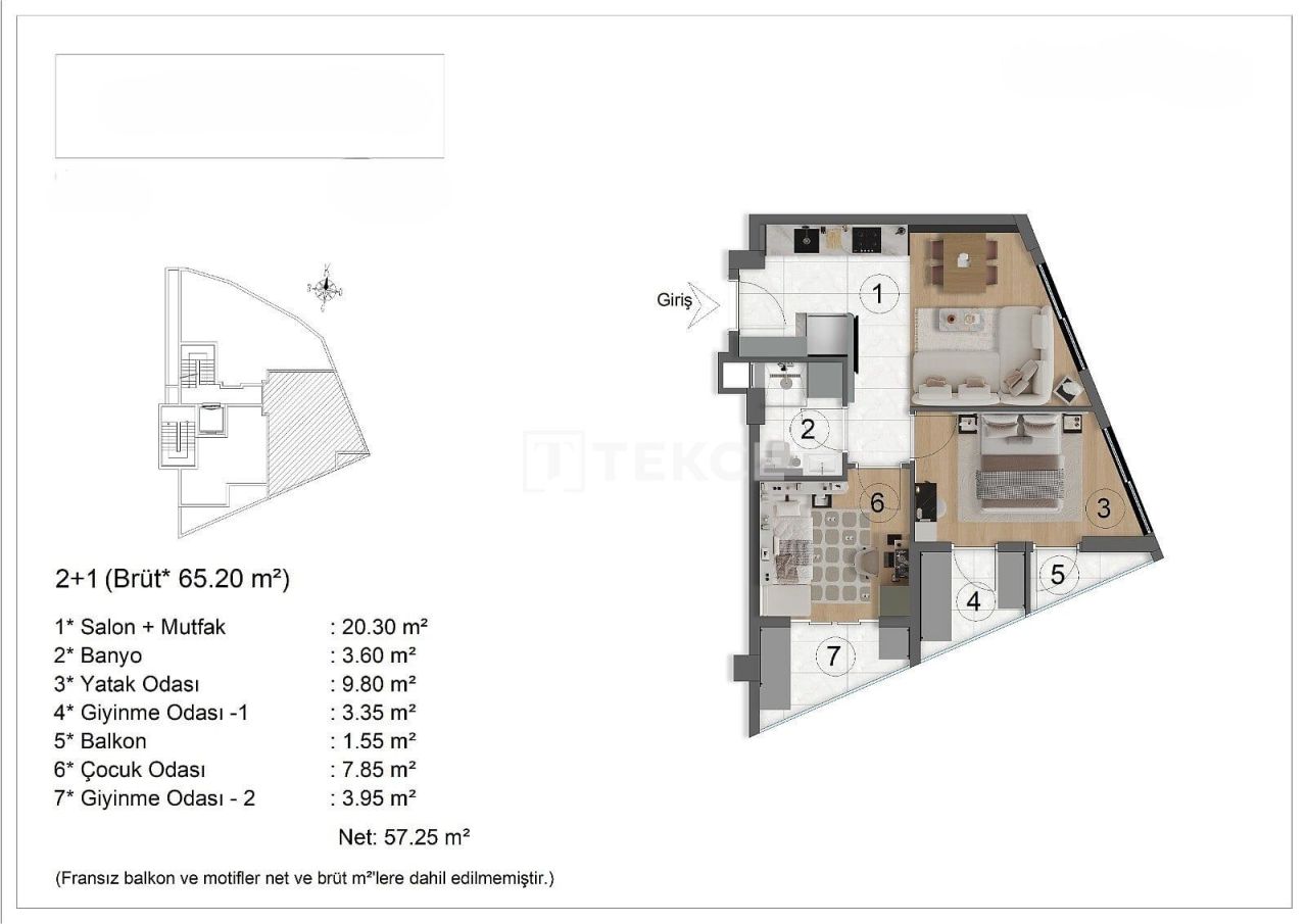Апартаменты в Анталии, Турция, 78 м² - фото 19