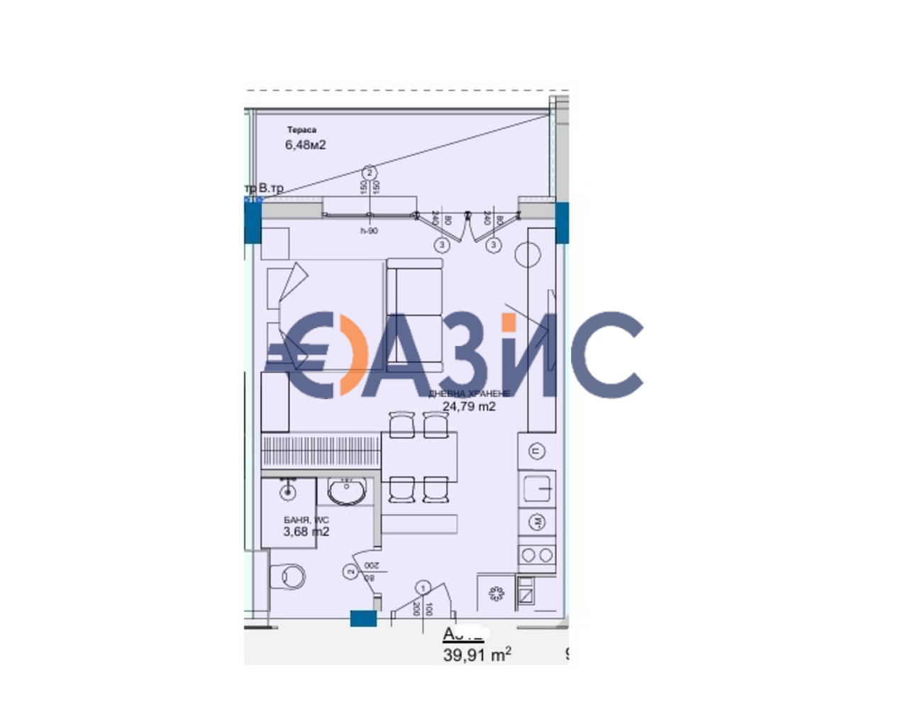 Апартаменты в Святом Власе, Болгария, 46.5 м² - фото 10