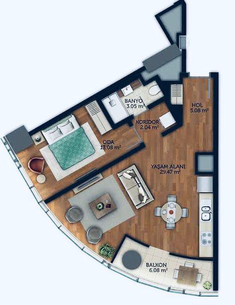 Квартира в Стамбуле, Турция, 86 м² - фото 2