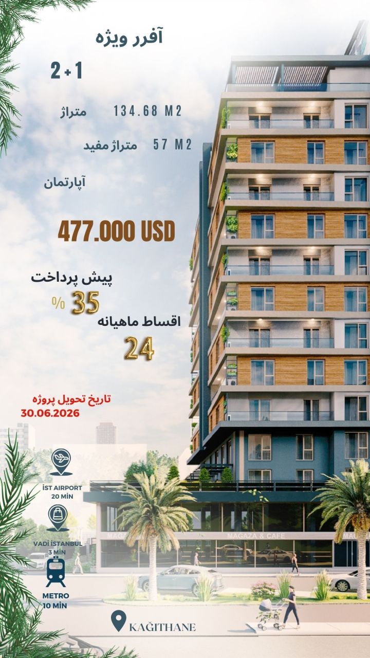 Квартира в Стамбуле, Турция, 56 м² - фото 10