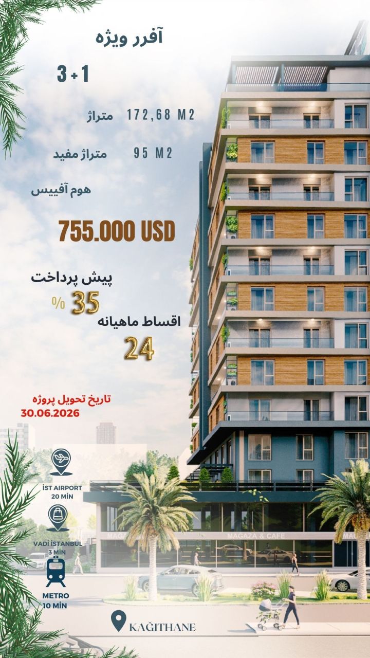 Квартира в Стамбуле, Турция, 56 м² - фото 13
