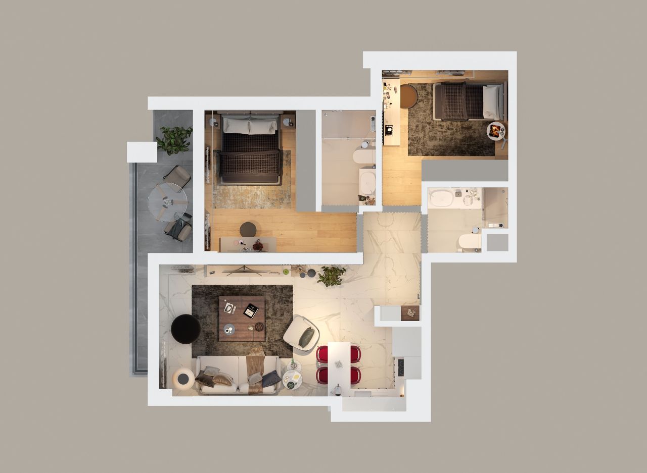 Квартира в Анталии, Турция, 57 м² - фото 14