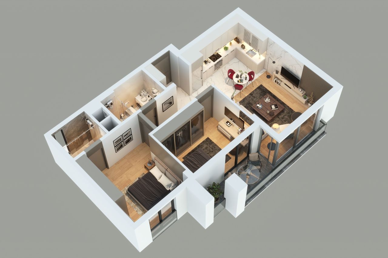 Квартира в Анталии, Турция, 57 м² - фото 18
