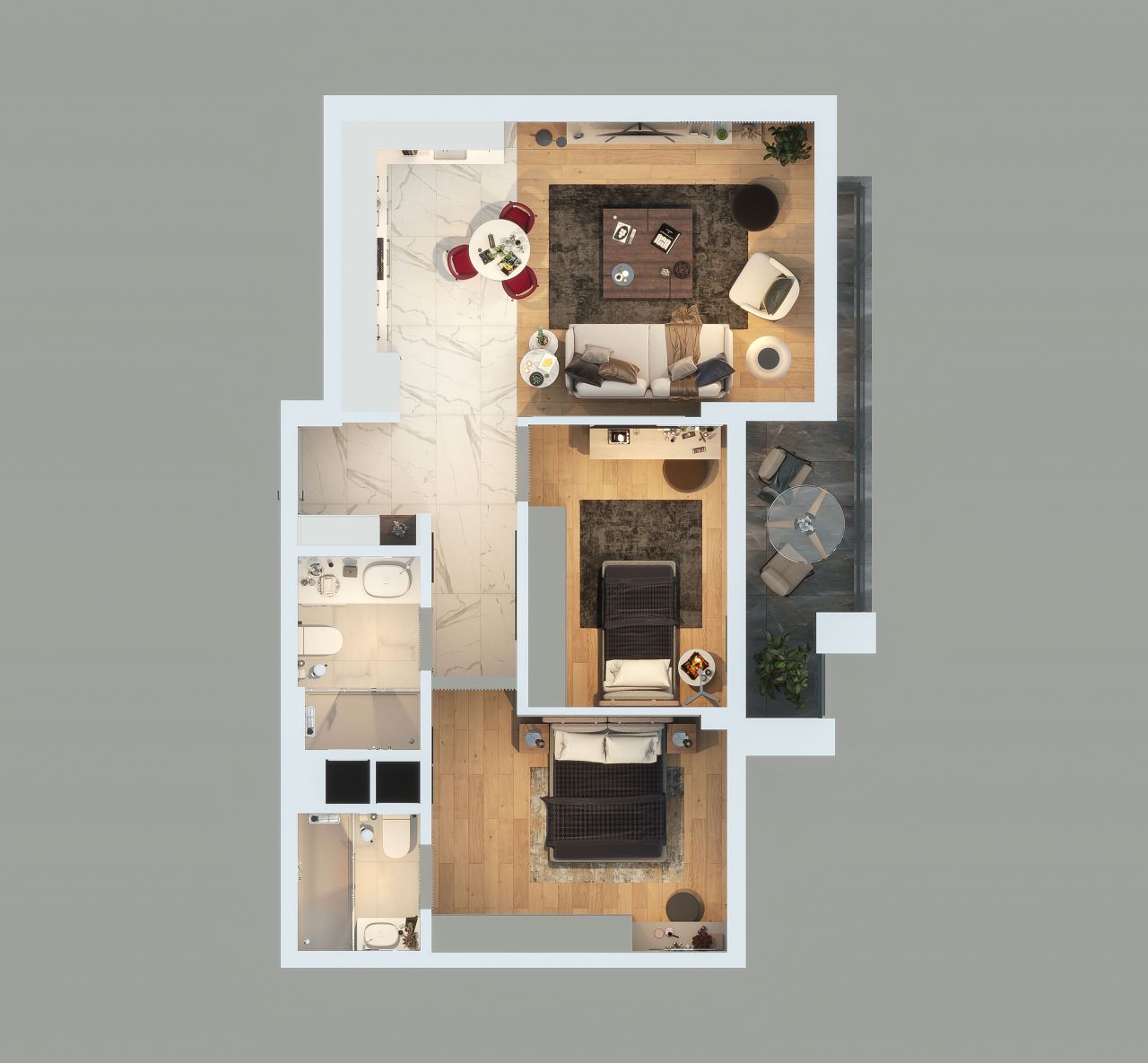 Квартира в Анталии, Турция, 57 м² - фото 19