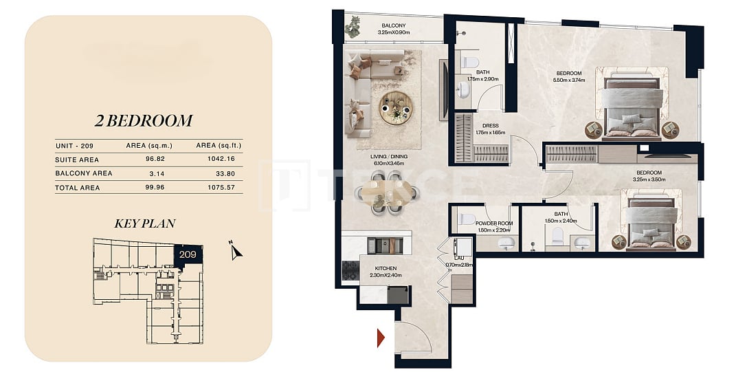 Апартаменты в Дубае, ОАЭ, 100 м² - фото 17