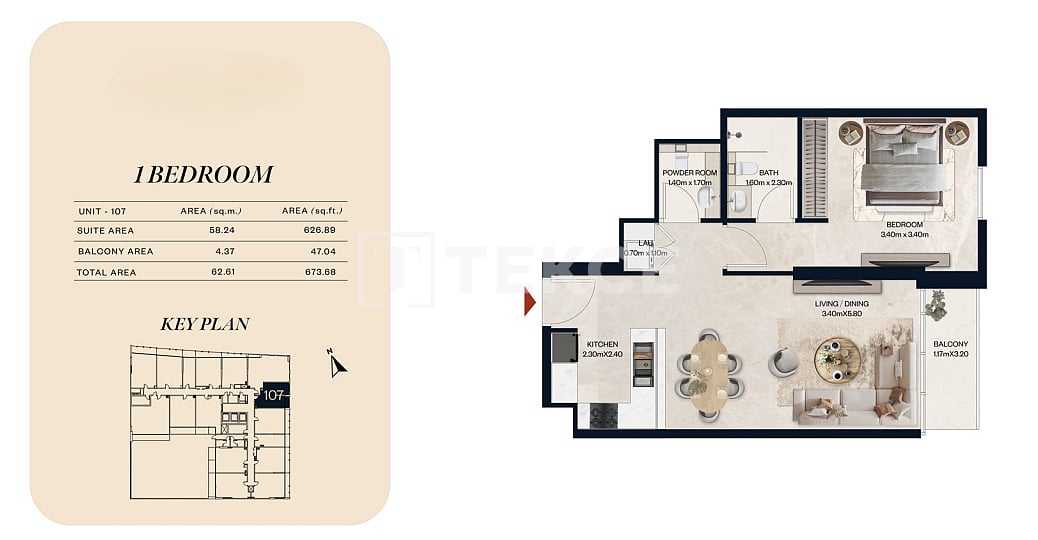 Апартаменты в Дубае, ОАЭ, 63 м² - фото 18