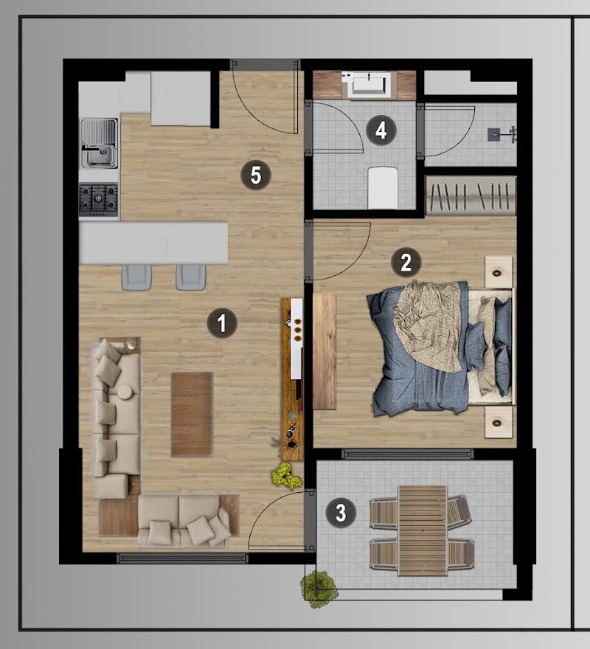 Квартира в Мерсине, Турция, 66 м² - фото 11