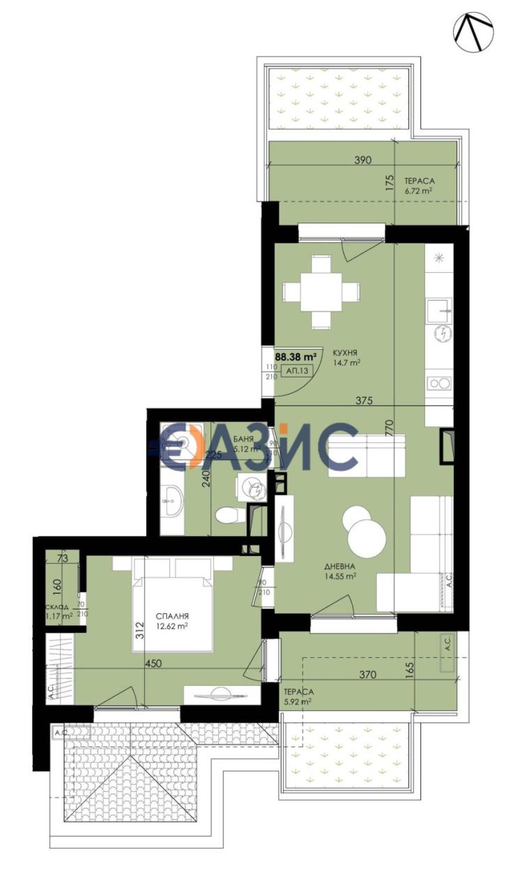 Апартаменты в Созополе, Болгария, 95.5 м² - фото 2