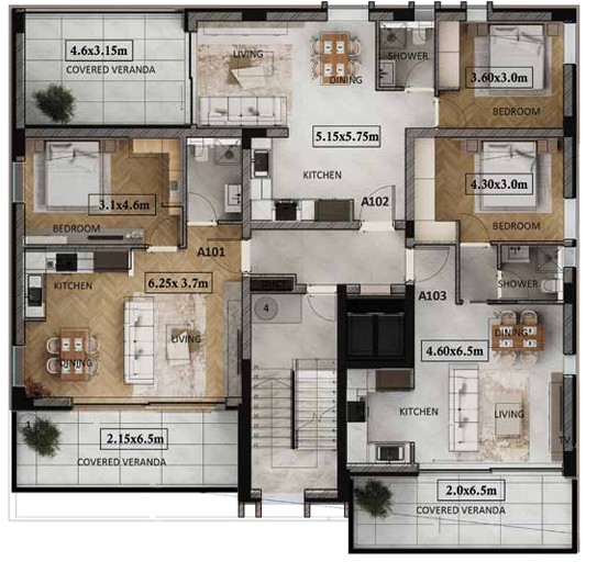 Апартаменты в Ларнаке, Кипр, 52 м² - фото 6