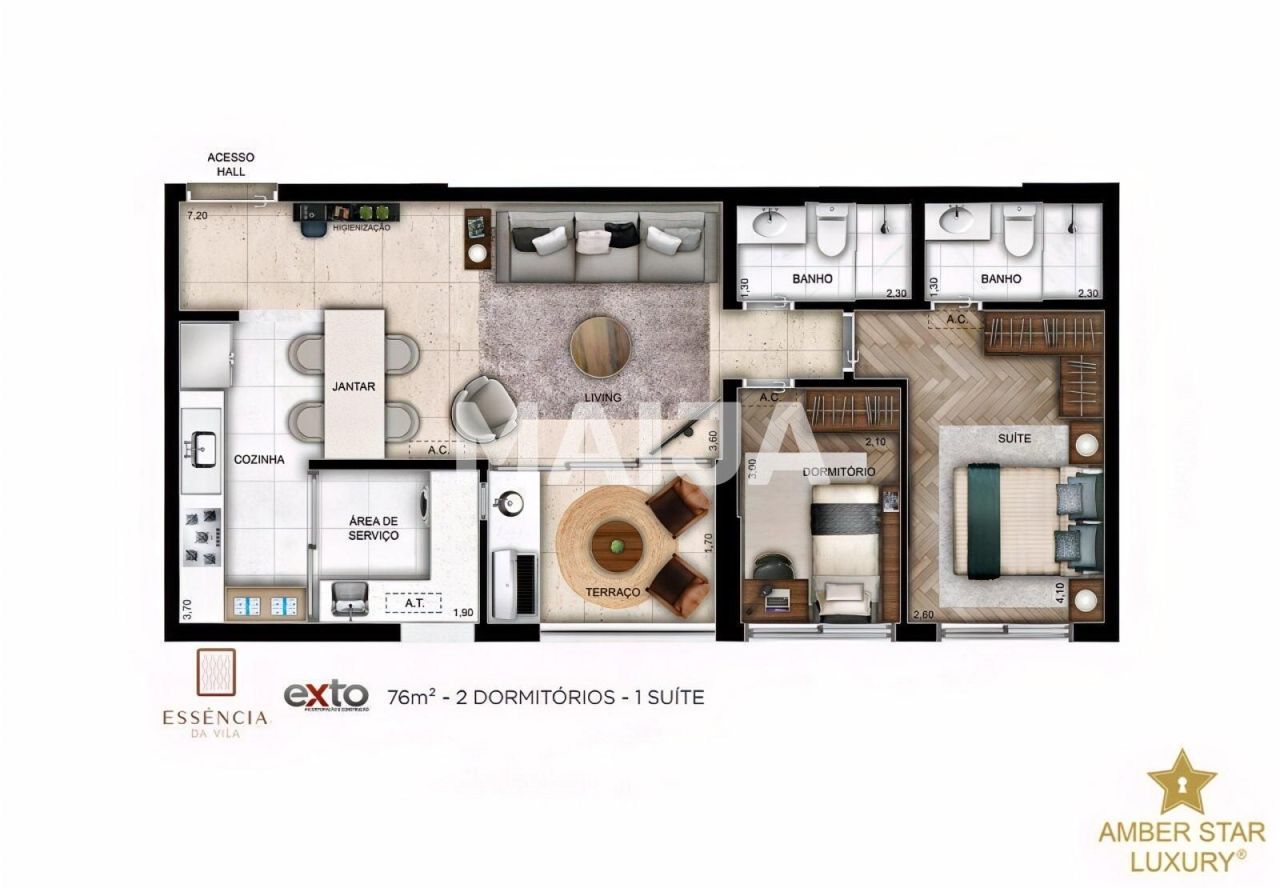 Апартаменты Сан-Паулу, Бразилия, 76 м² - фото 12