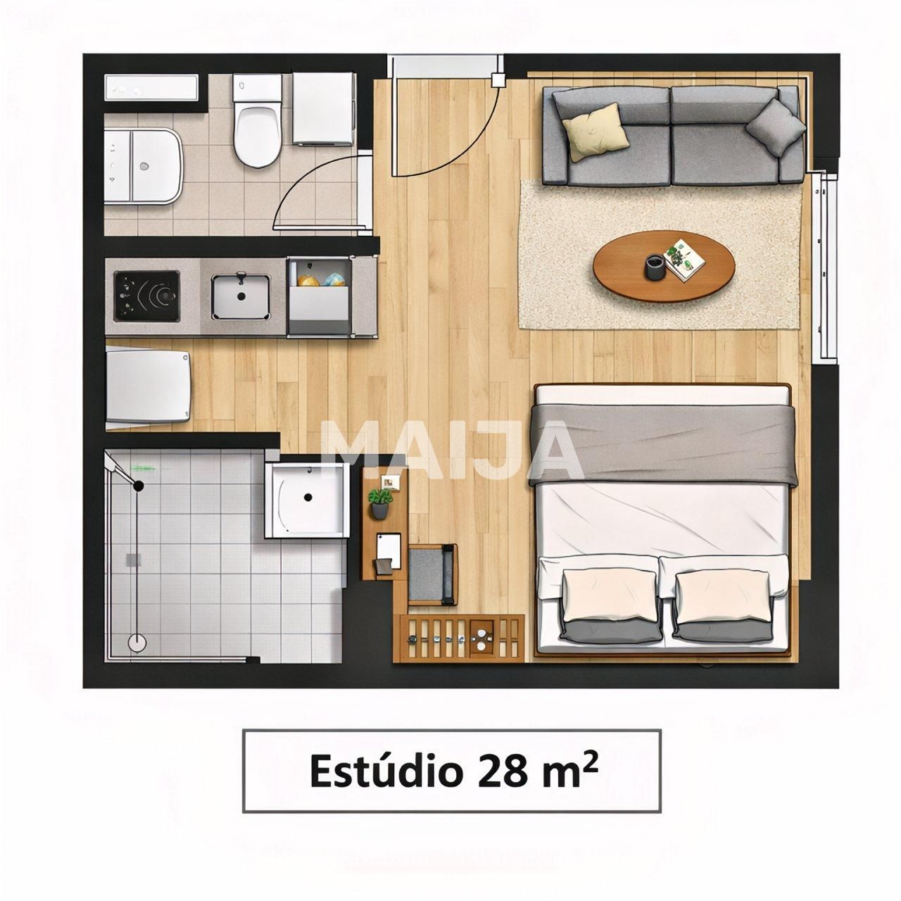 Апартаменты Сан-Паулу, Бразилия, 28 м² - фото 13