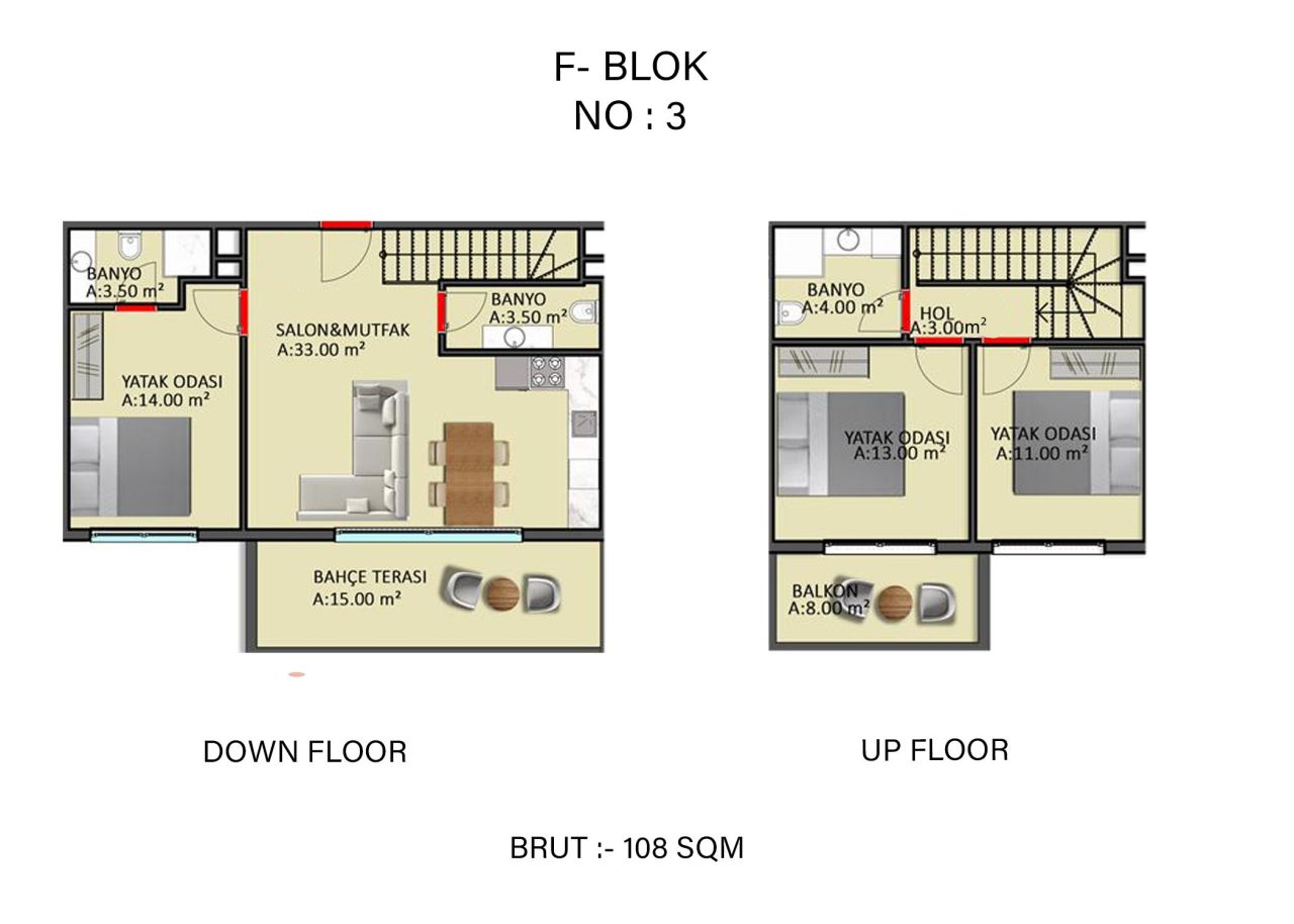 Апартаменты в Алании, Турция, 108 м² - фото 2