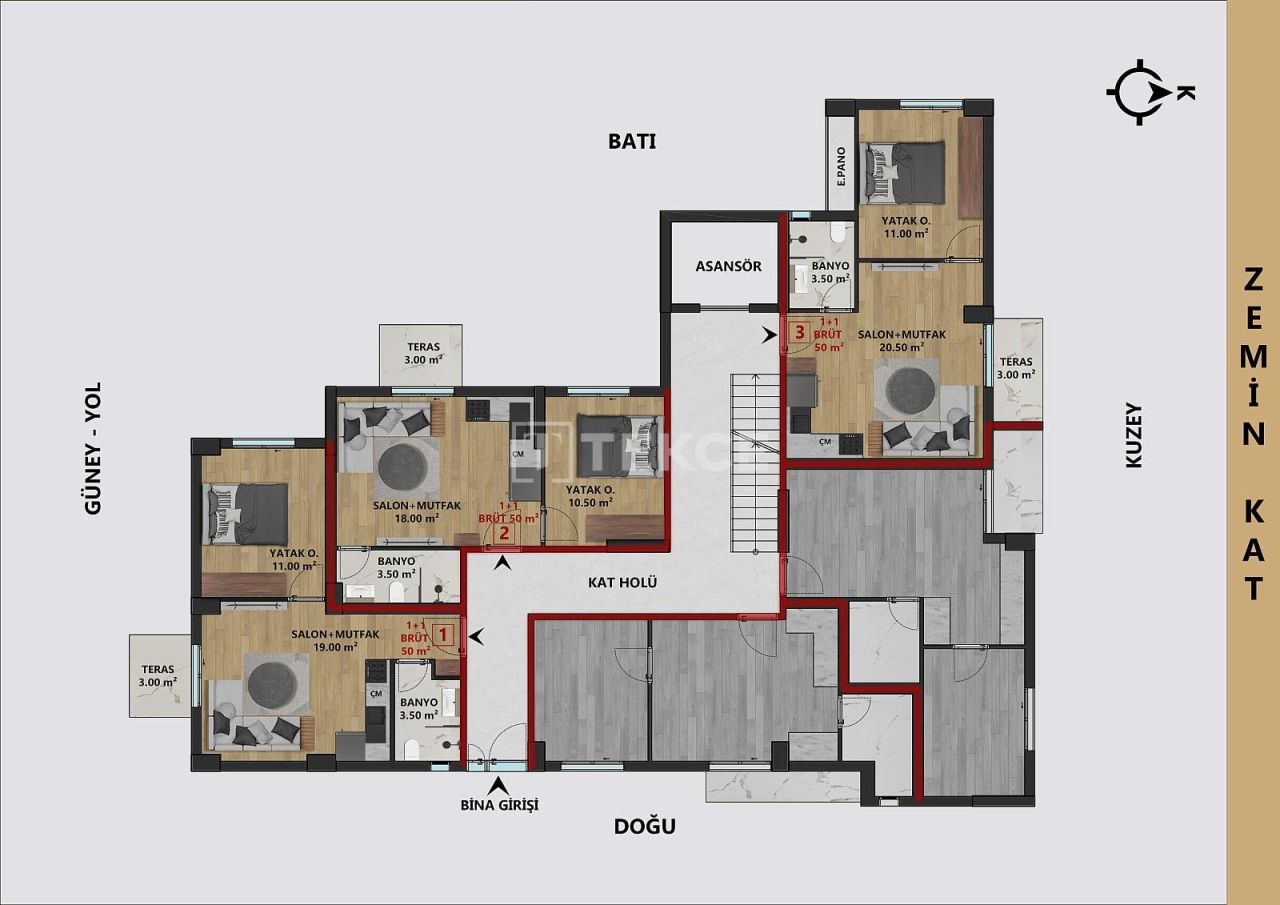 Апартаменты в Анталии, Турция, 50 м² - фото 11