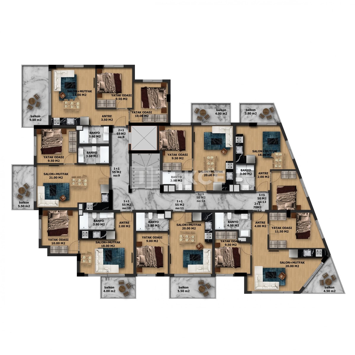 Апартаменты в Алании, Турция, 85 м² - фото 18