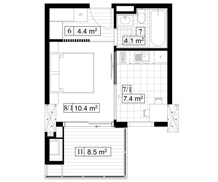 Квартира в Кобулети, Грузия, 39 м² - фото 6