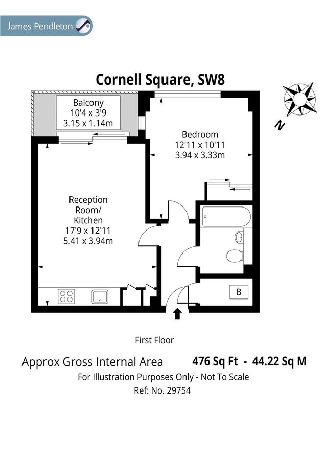 Квартира в Лондоне, Великобритания, 44 м² - фото 9