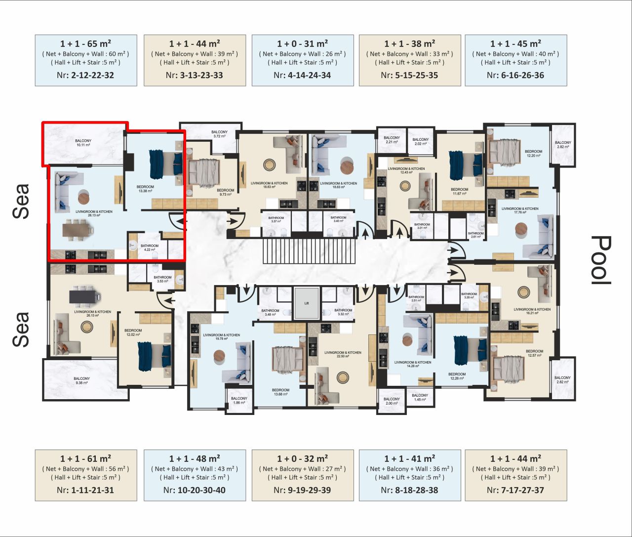 Квартира в Алании, Турция, 58 м² - фото 6