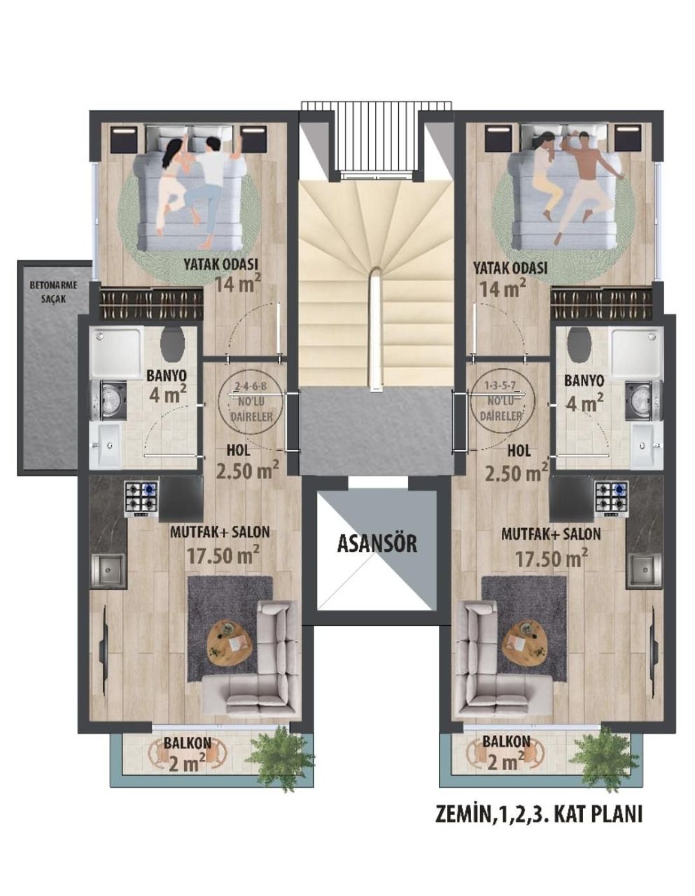 Квартира в Кестеле, Турция, 45 м² - фото 9