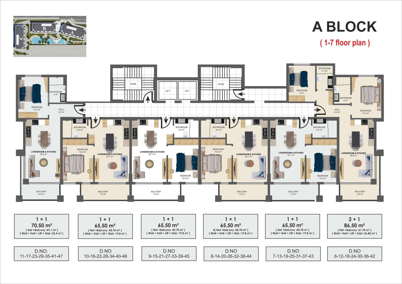Квартира в Алании, Турция, 65 м² - фото 10