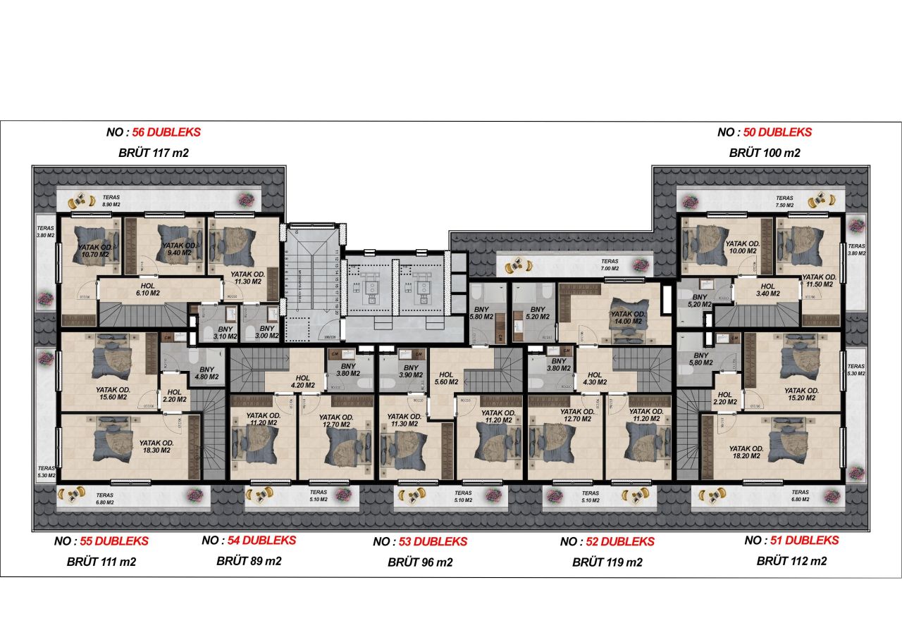 Квартира в Алании, Турция, 100 м² - фото 10