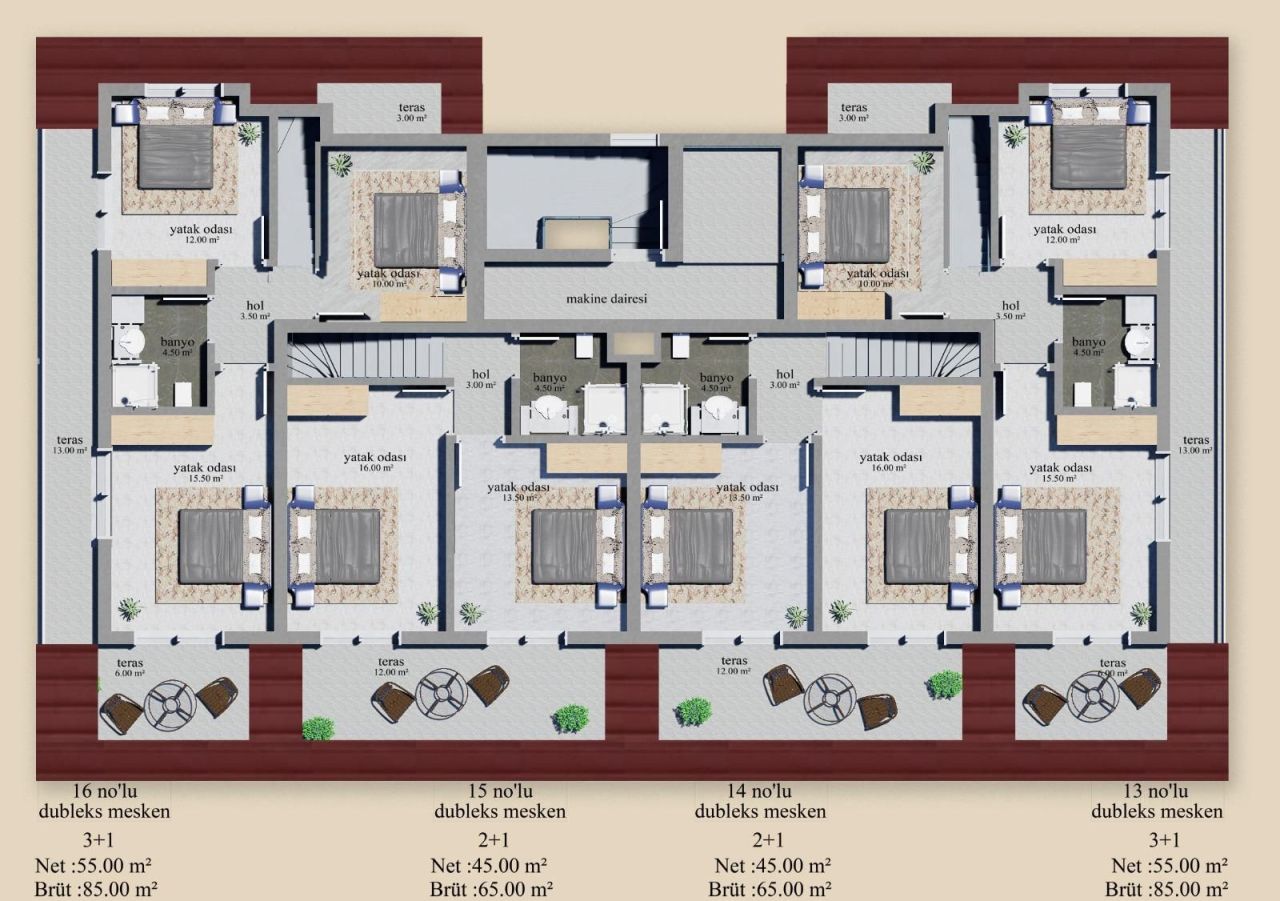 Квартира в Алании, Турция, 65 м² - фото 10
