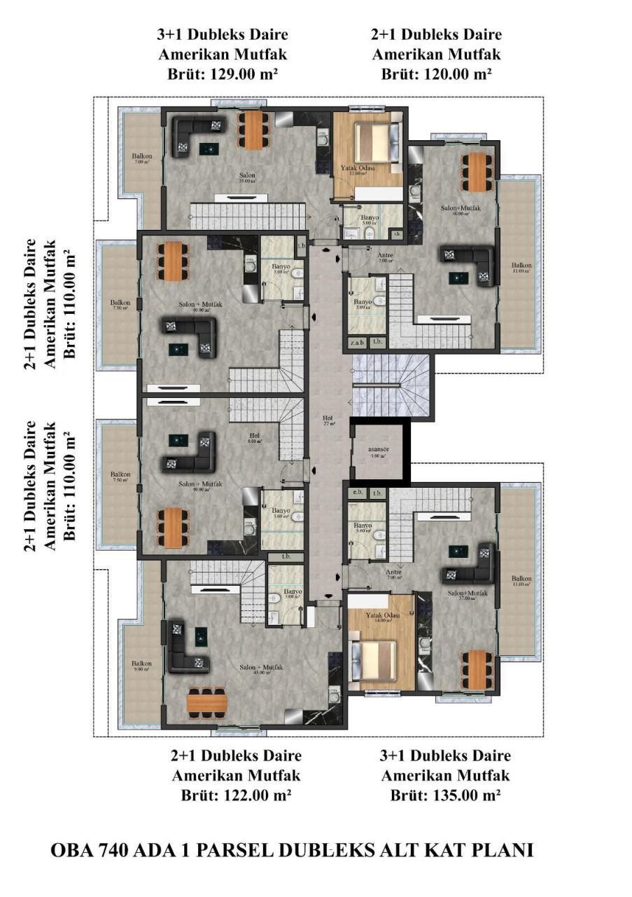 Пентхаус в Алании, Турция, 122 м² - фото 12