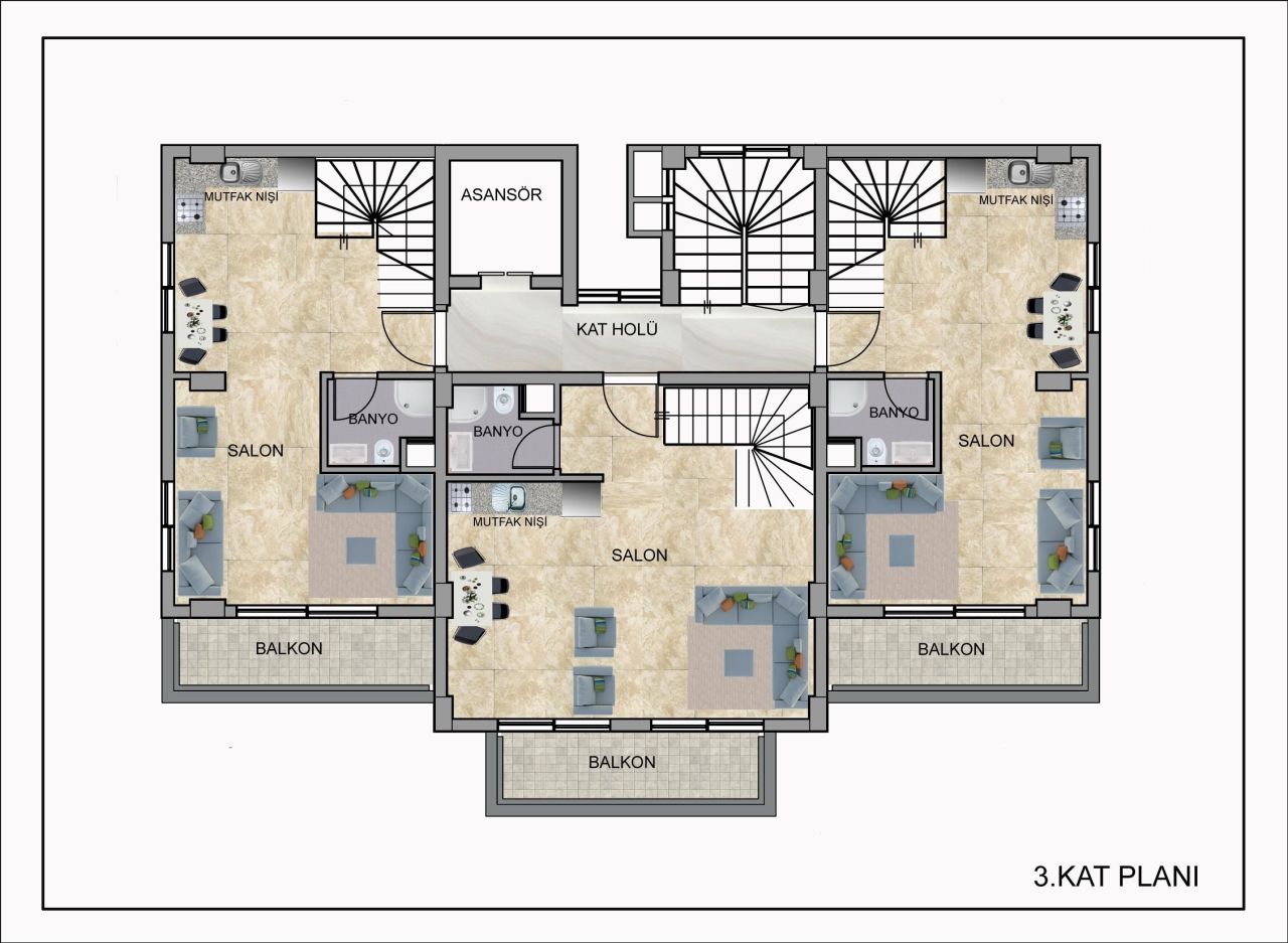 Квартира в Кестеле, Турция, 55 м² - фото 13