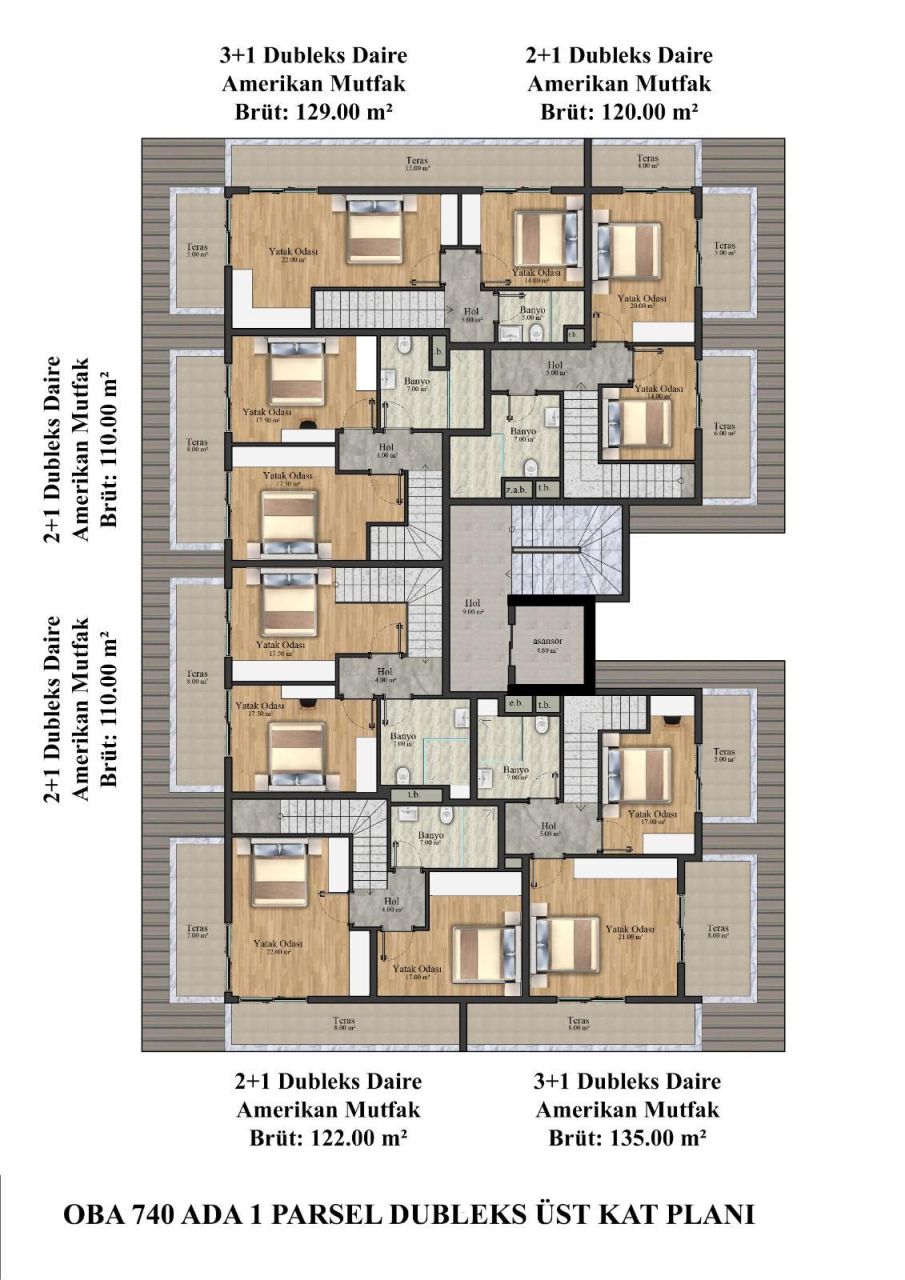 Пентхаус в Алании, Турция, 122 м² - фото 13